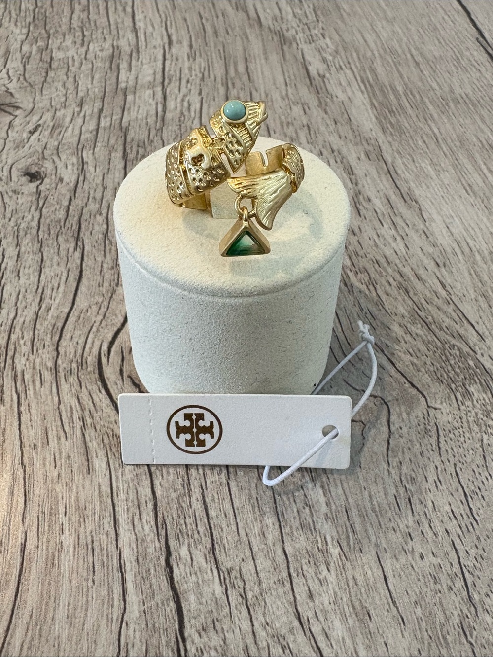 Tory Burch Gold-Tone Fish Wrap Ring